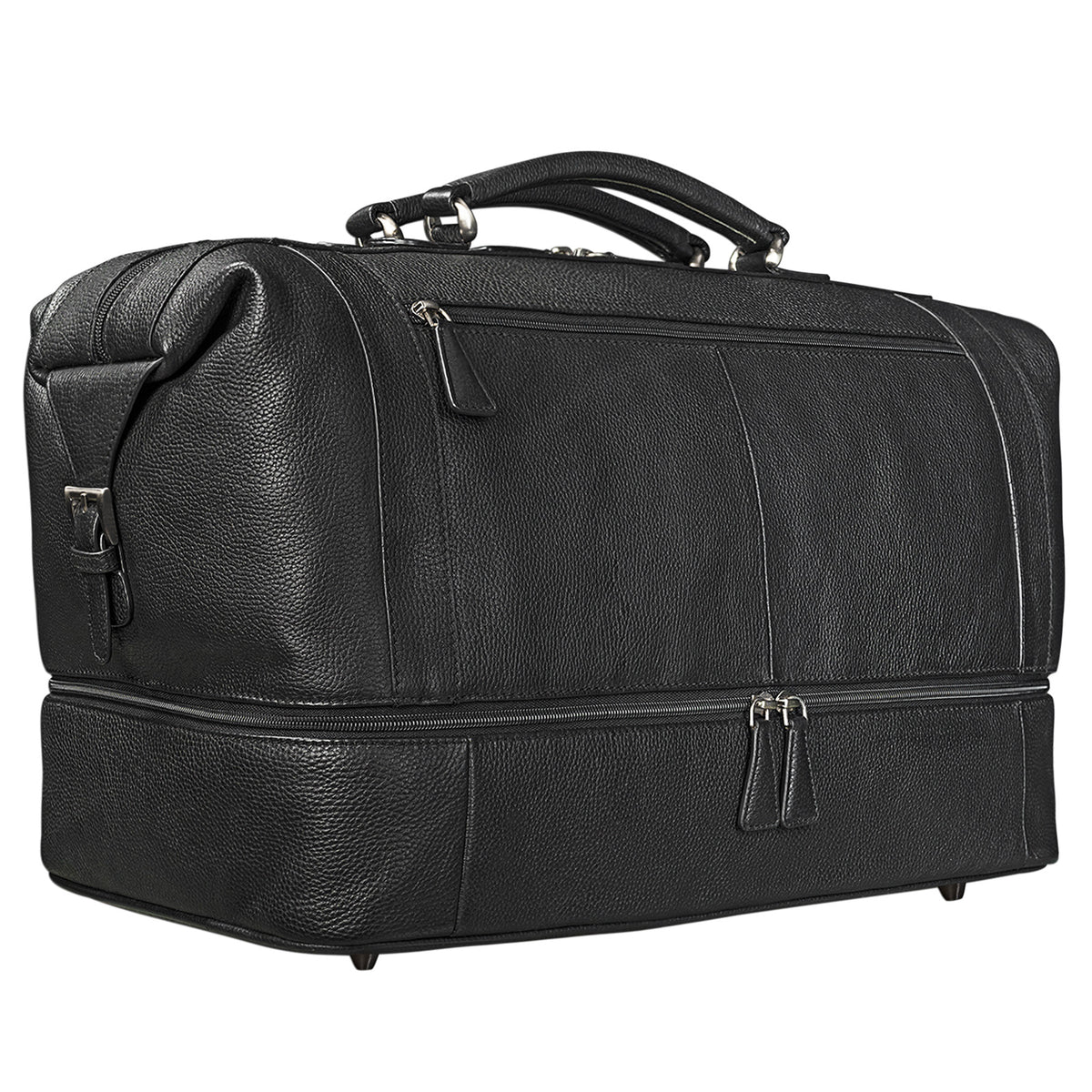 Leder Reisetasche Schwarz