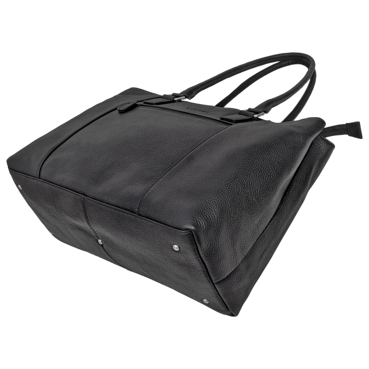 Damen Ledertasche Shopper schwarz groß