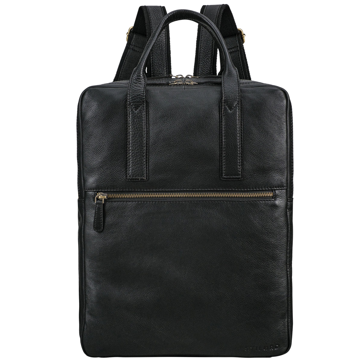 Schwarzer Business Rucksack Leder