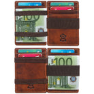 leather slim wallet with card compartments
