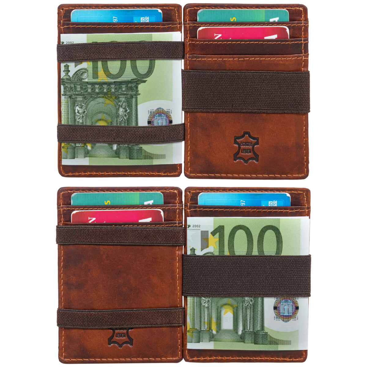 leather slim wallet with card compartments