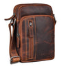 "Amadeo" Genuine Leather Messenger Bag Small Mens 8.3 Inch Tablet