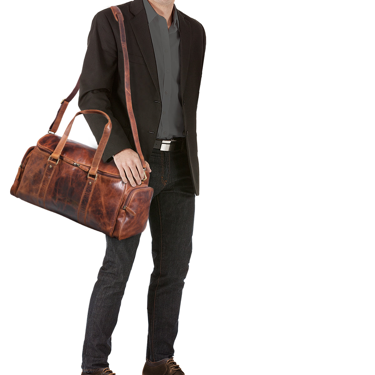 Leder Reisetasche zum Umhängen braun