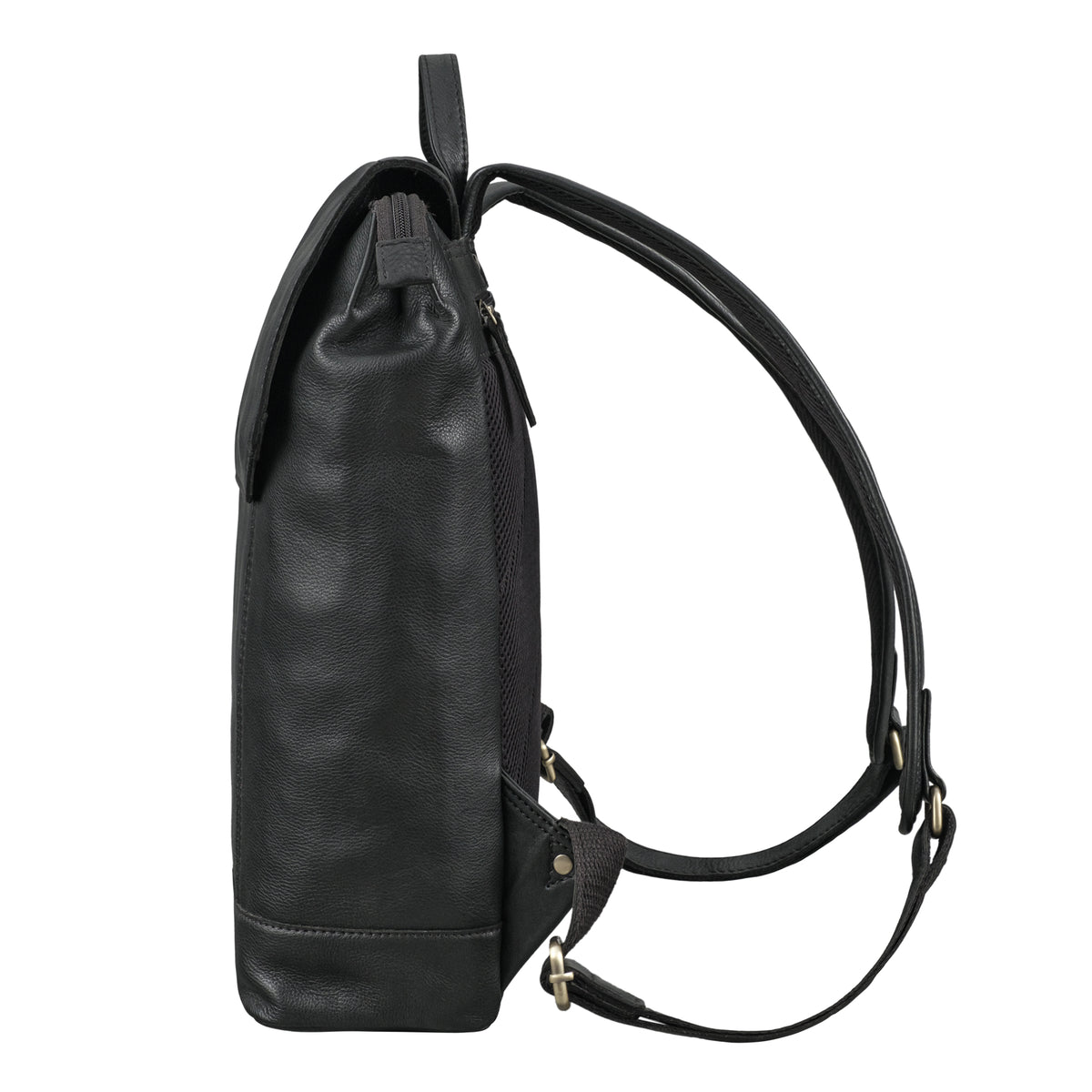 Rucksack Schule Leder schwarz
