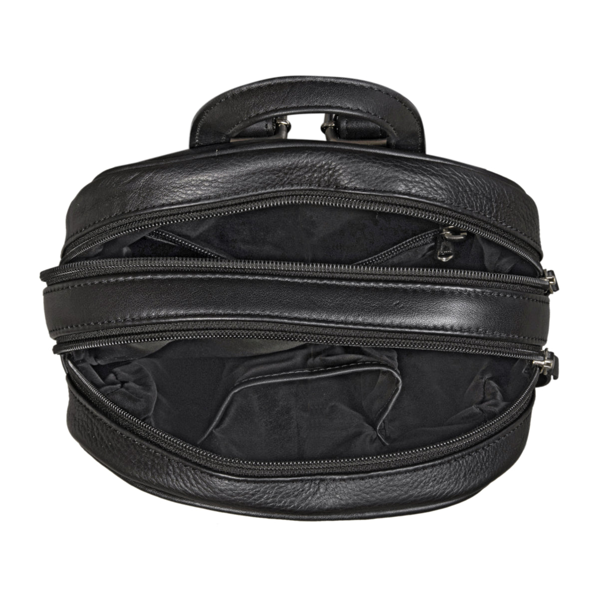 Retro Daypack 2 Hauptfächer klein schwarz