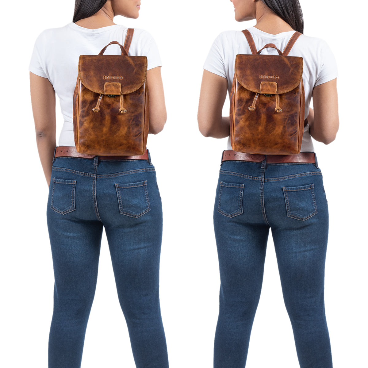Echtleder Rucksack Damen braun