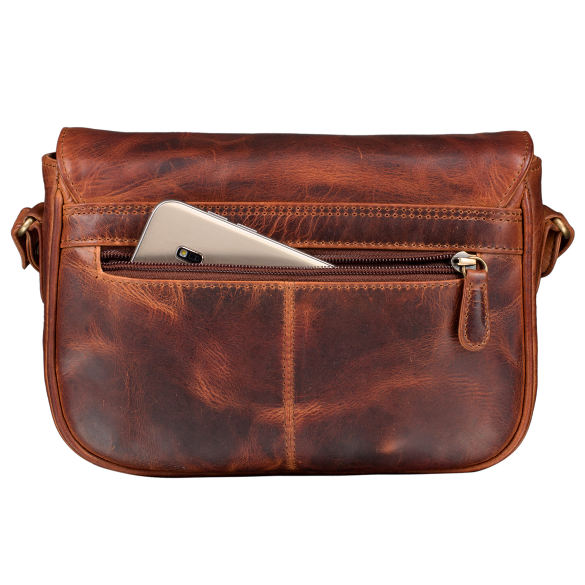 Echtleder Handtasche Vintage cognac