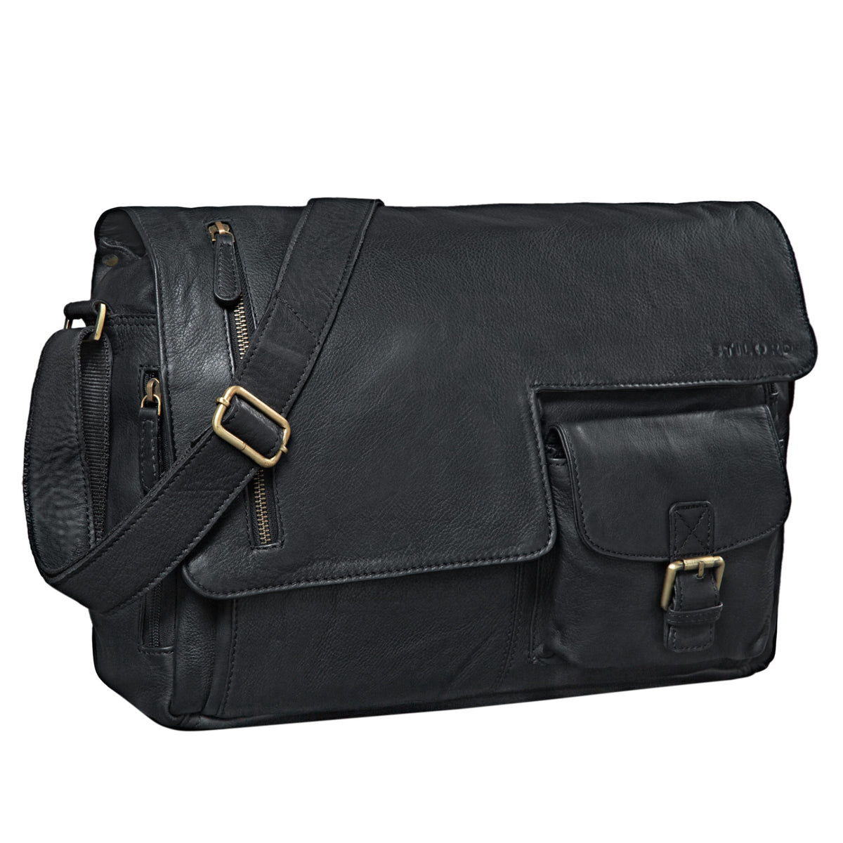Schwarze Ledertasche Herren