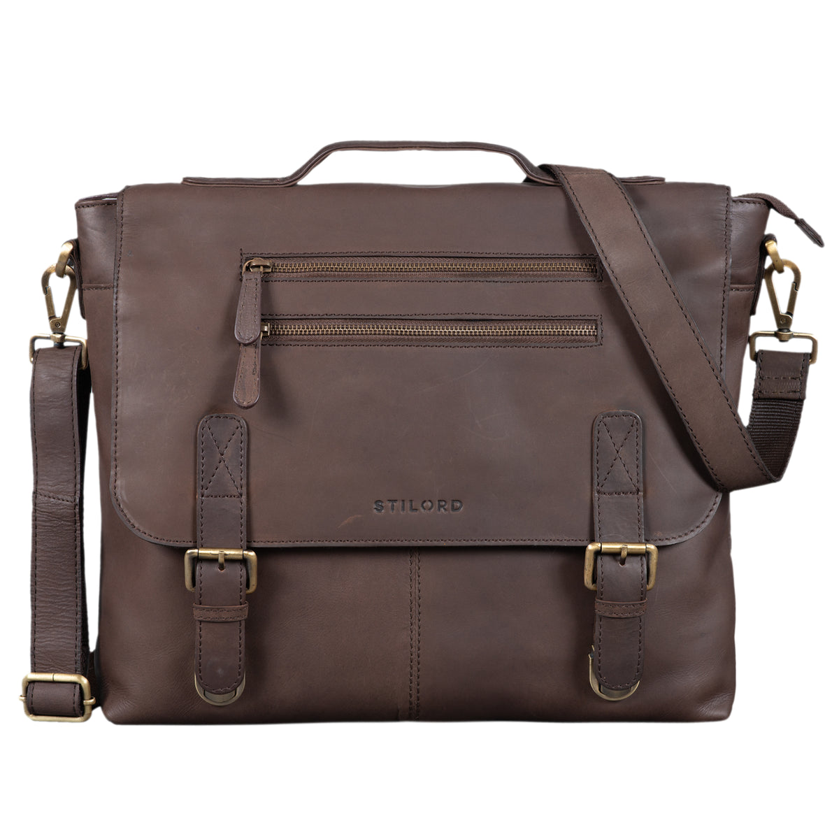 Vintage Leder Messenger Bag für Herren braun