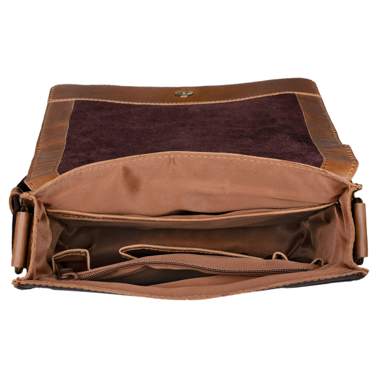 Braune Leder Messenger Bag mittel groß