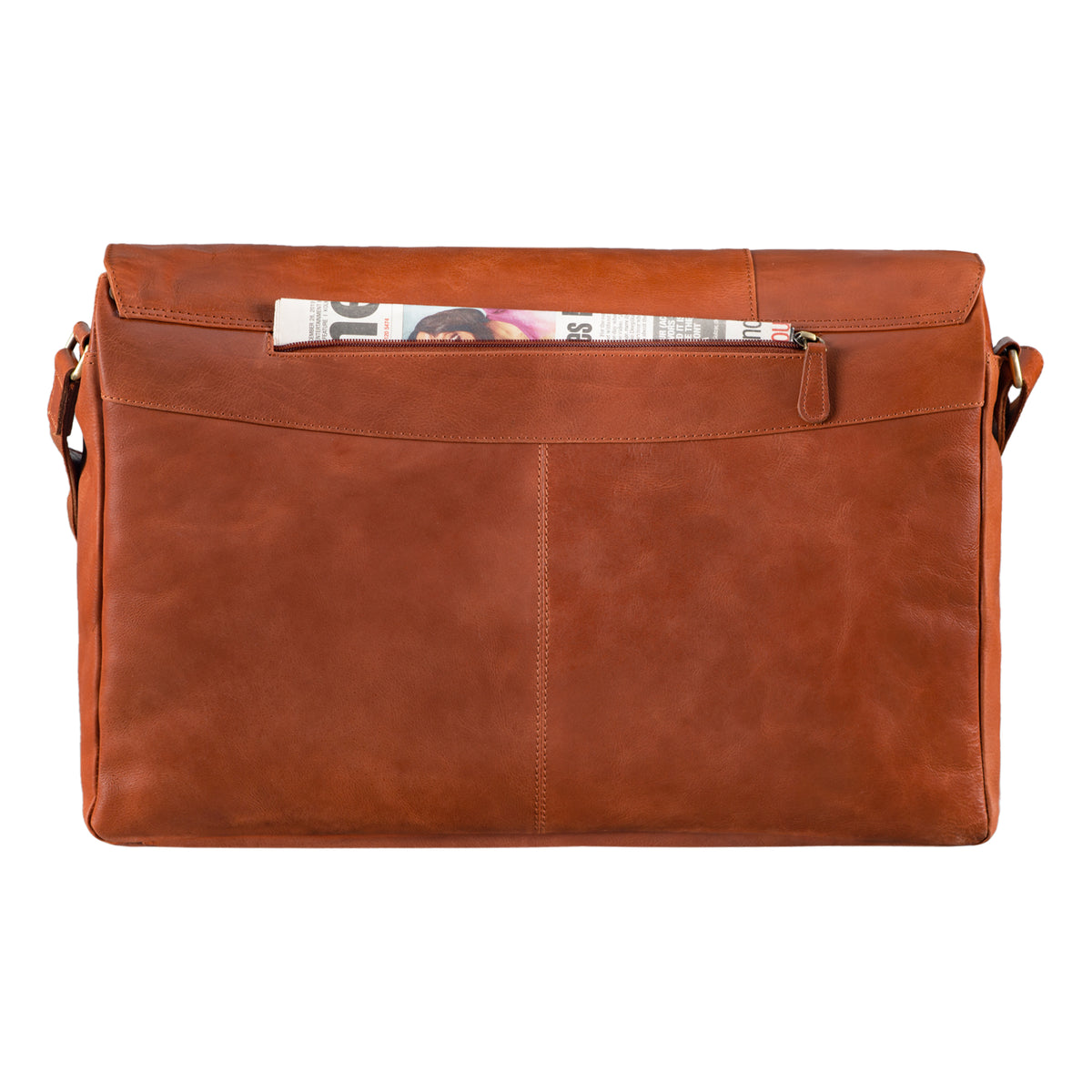 Hellbraune Messengertasche aus hochwertigem Leder