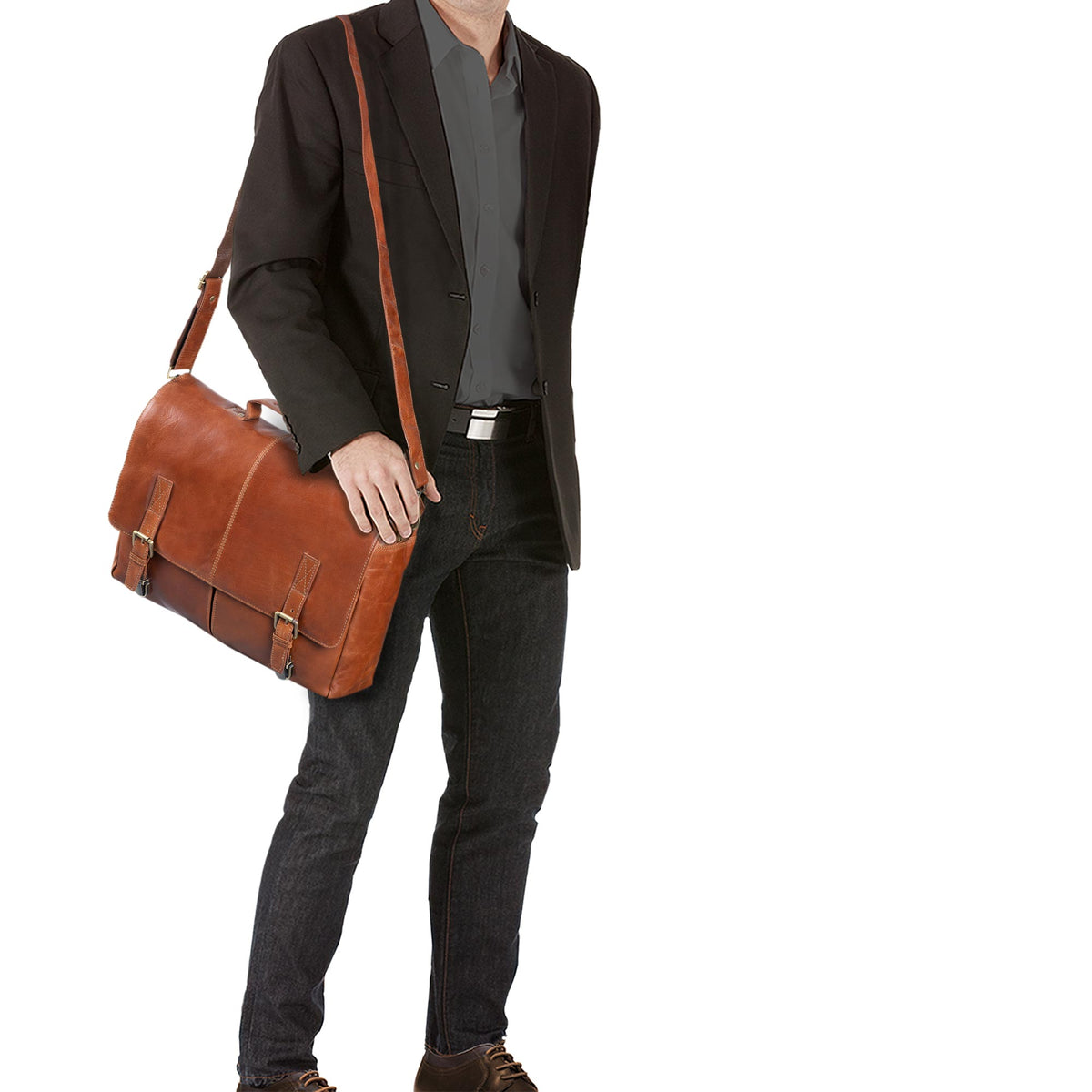 Herrentasche Vintage Echtleder braun
