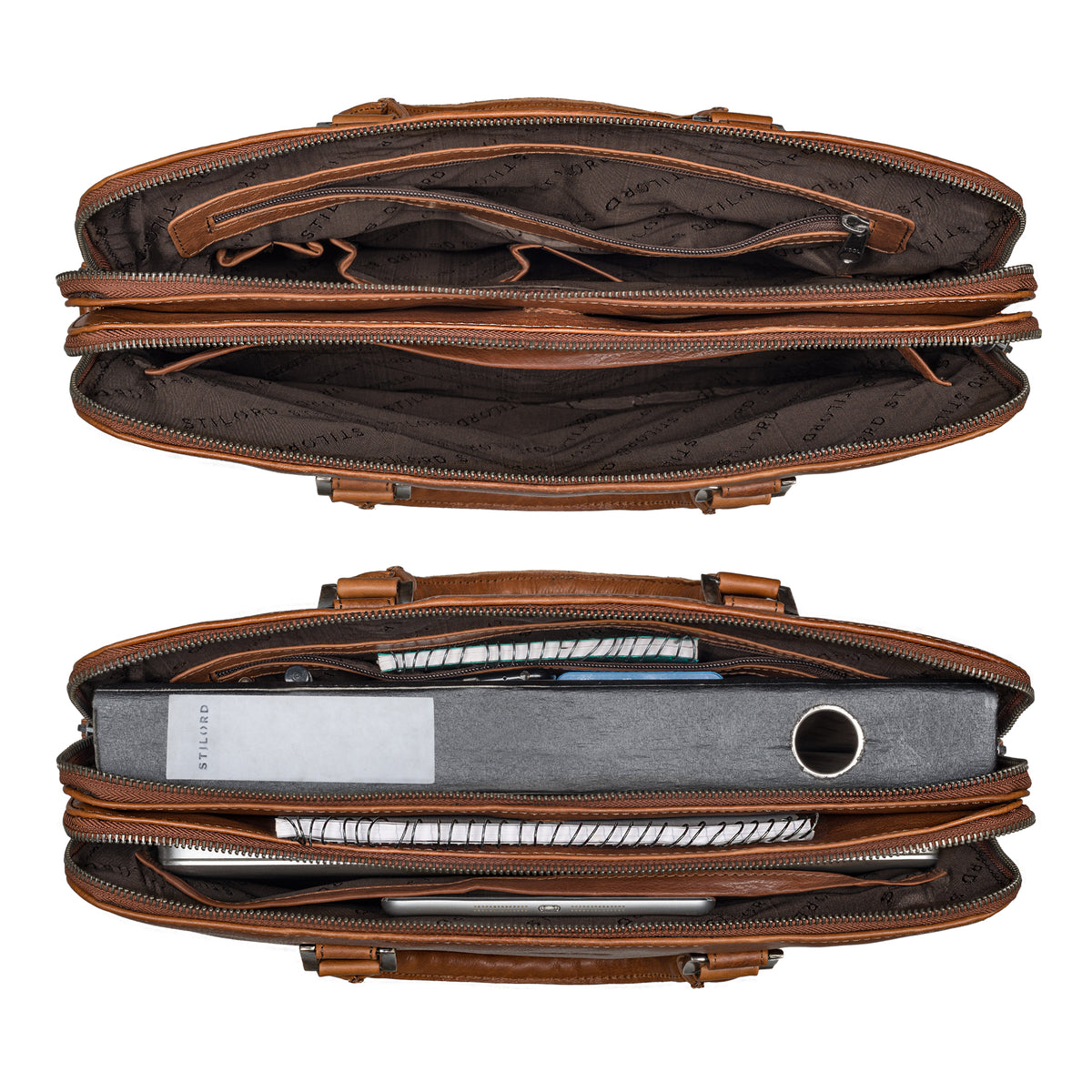 Leder Arbeitstasche Damen braun