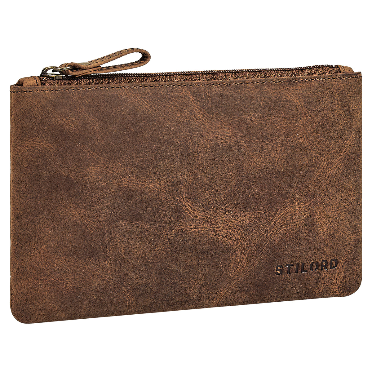 Retro Banktasche Leder Damen Braun Echtleder