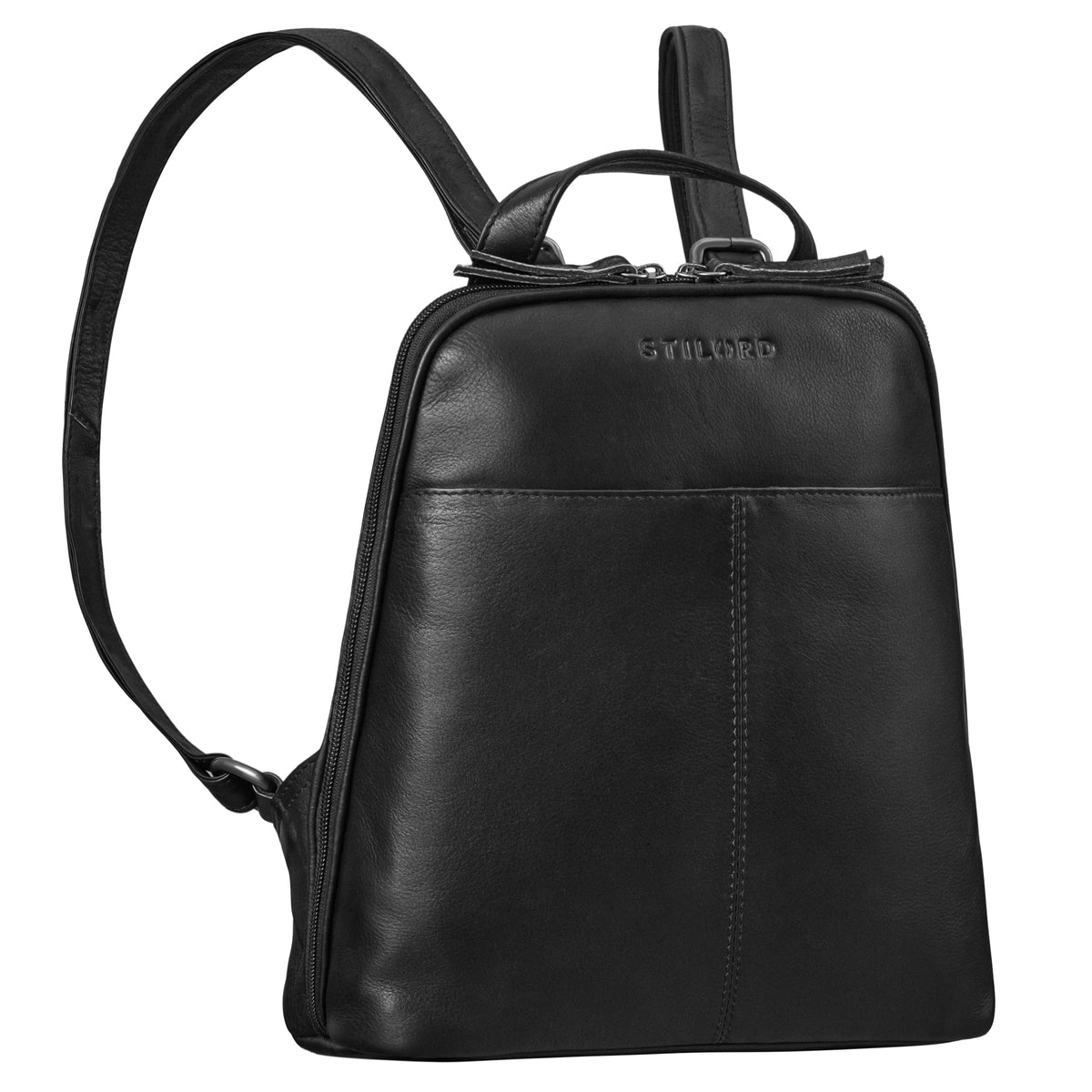 Leder Rucksack Damen Echtleder Klein Schwarz