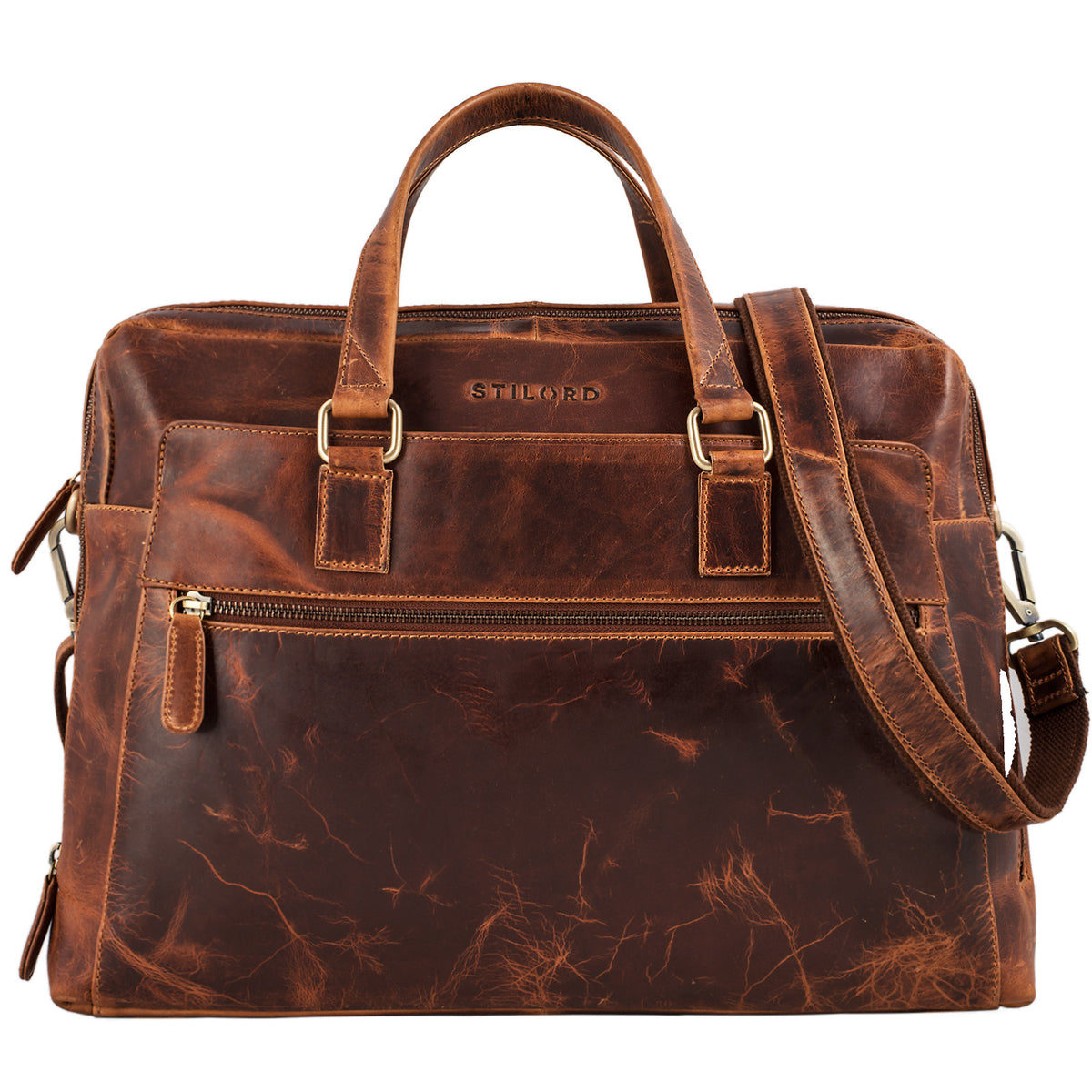 elegante Vintage Businesstasche echtes Leder