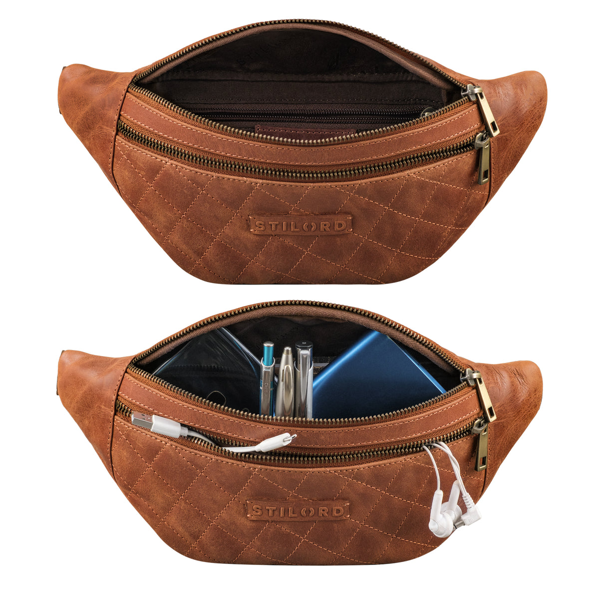 Bauchtasche Leder Herren Damen braun
