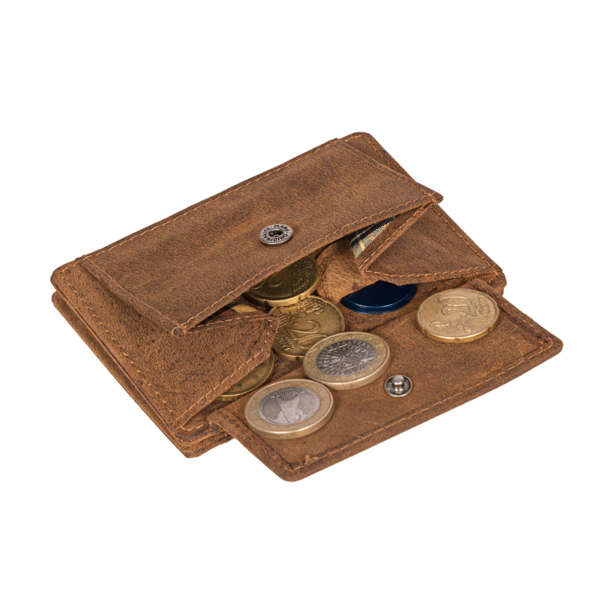 card holder with coin compartment leather