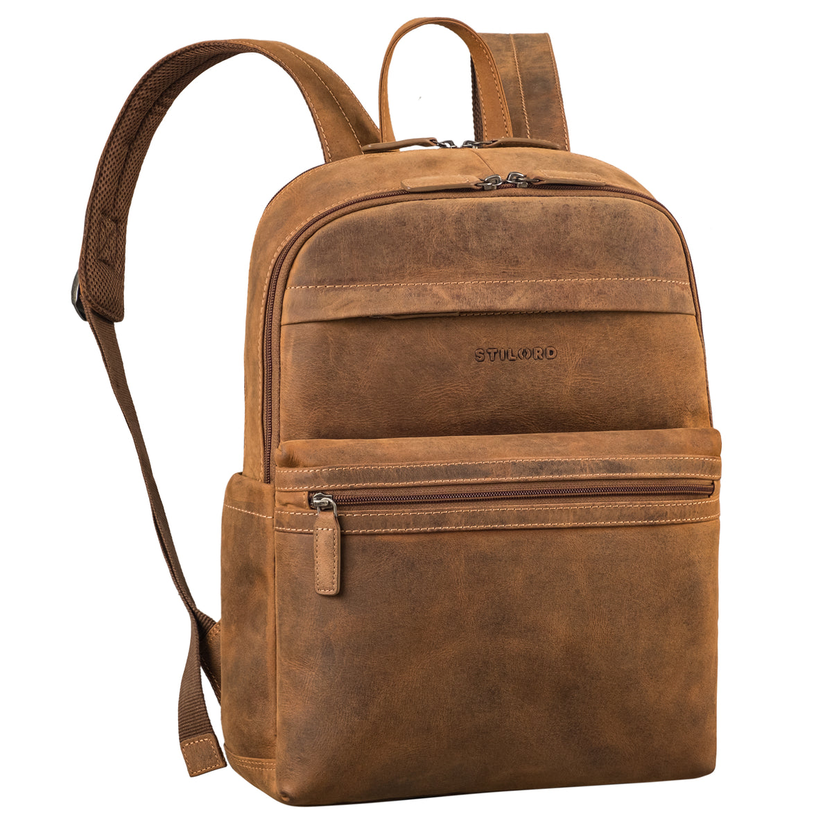 Brauner Echtleder Rucksack Damen mit Laptopfach 15.6 Zoll 