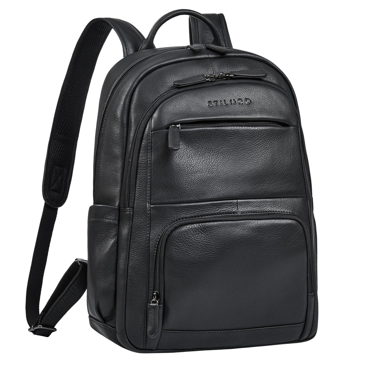 leder laptoprucksack 16 zoll echtleder groß schwarz herren