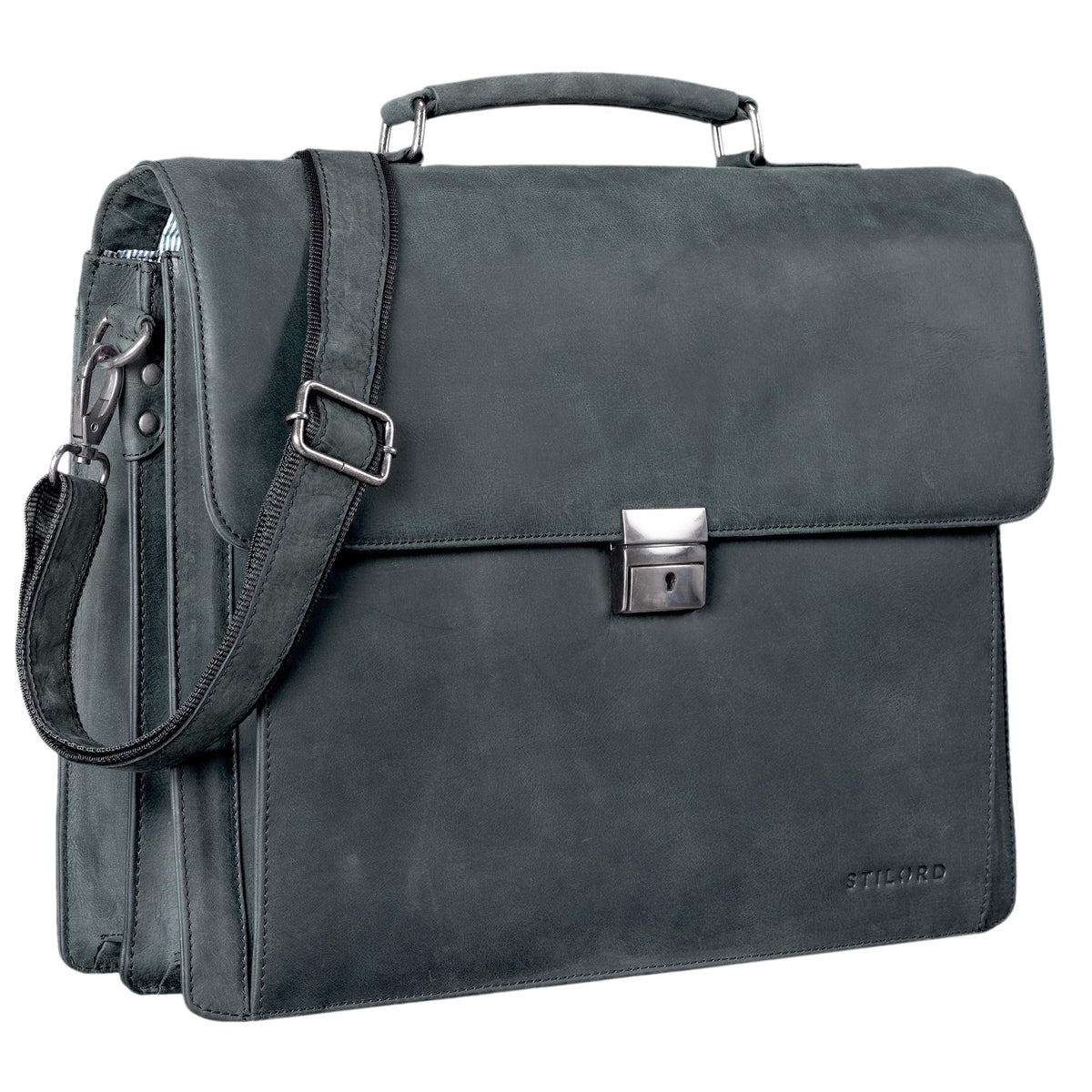 große bürotasche leder schwarz