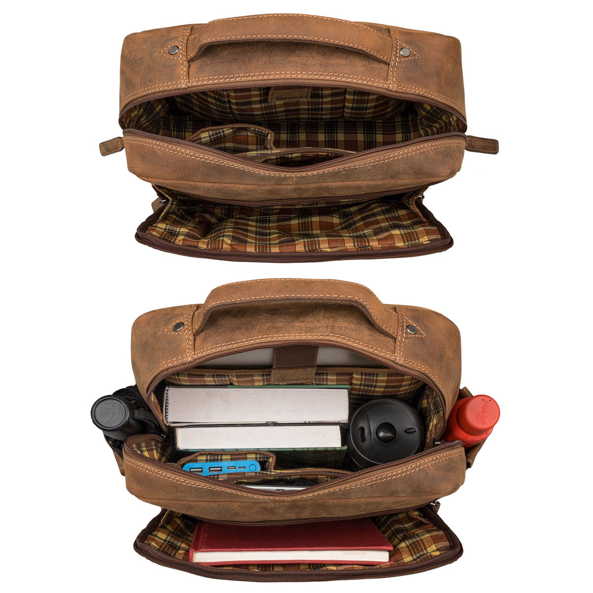 business leder rucksack braun herren