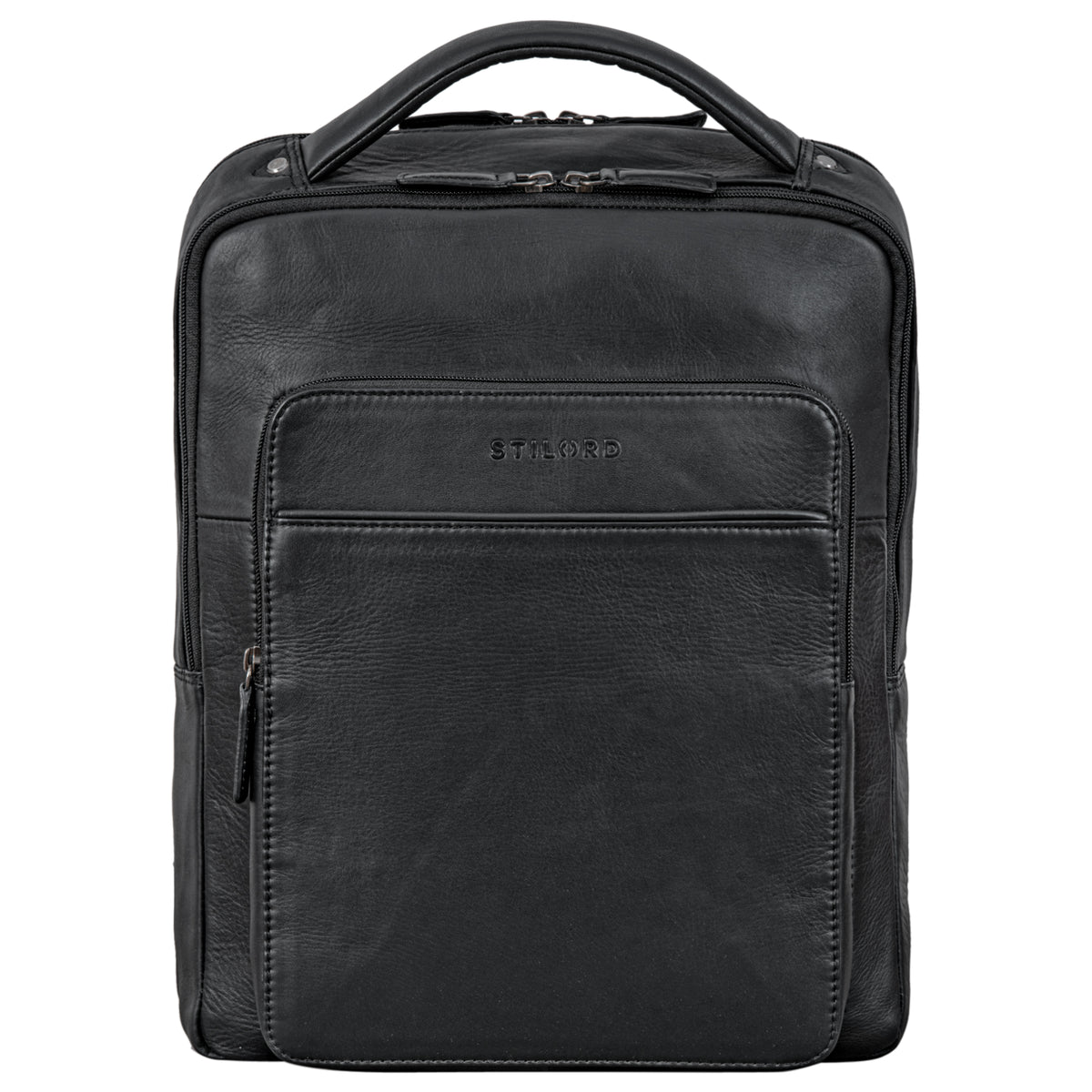 schwarzer rucksack leder