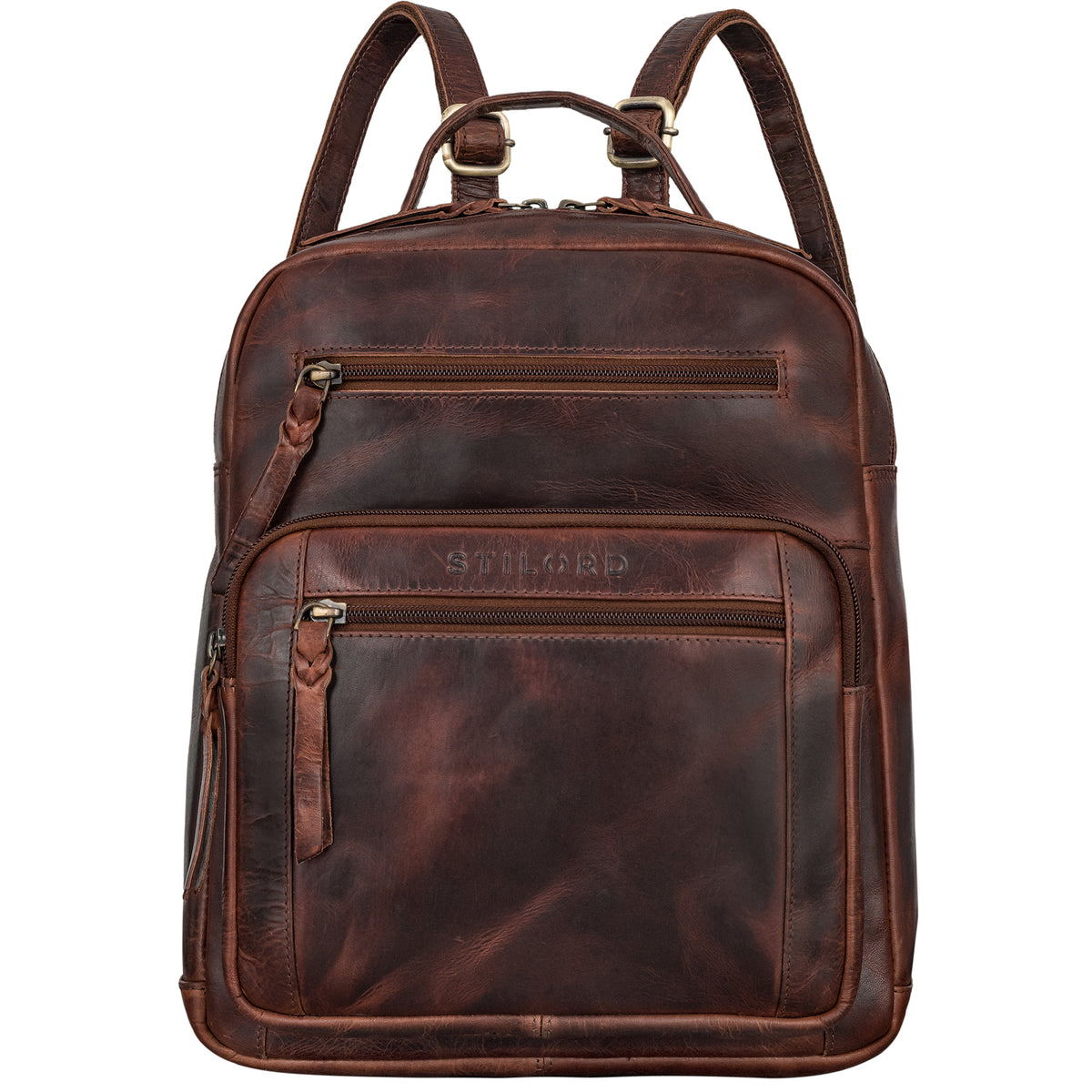 Leder Rucksack klein Cognac