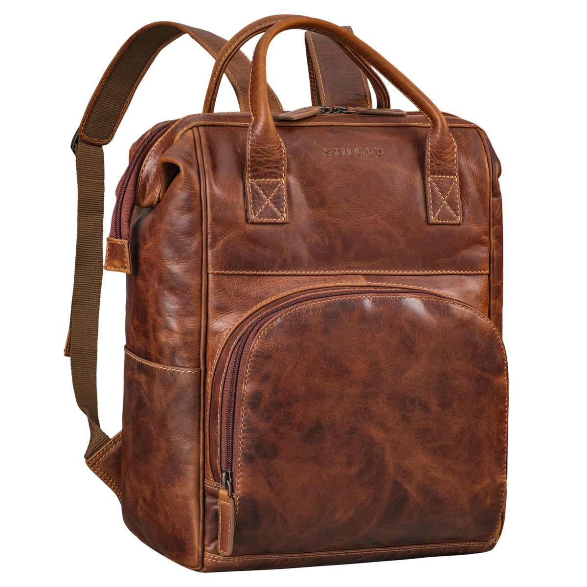 Lederrucksack Damen braun
