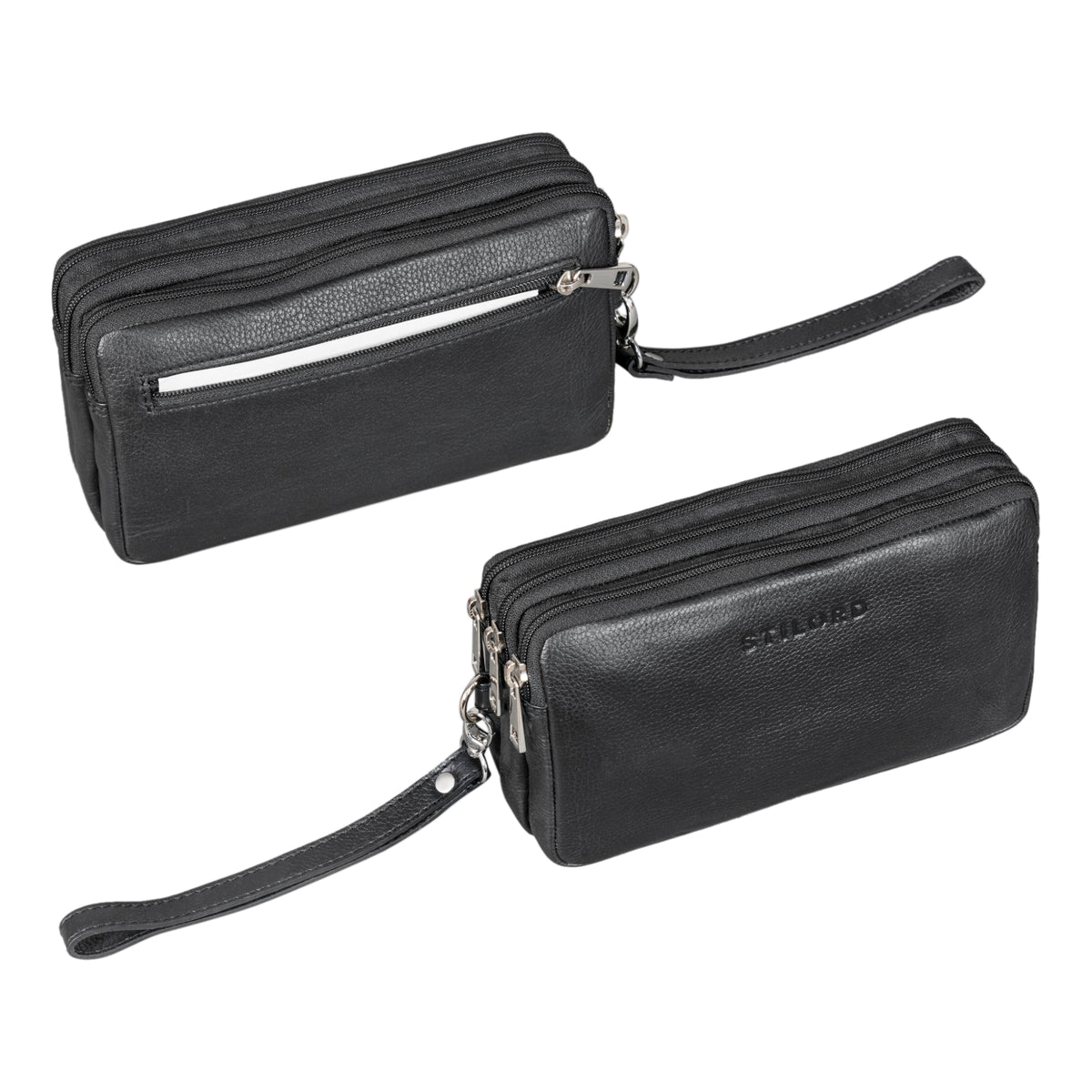 Retro Ledertasche schwarz für Männer mit Henkel