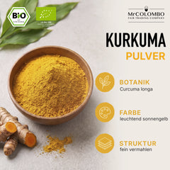 Bio Kurkuma Pulver aus Sri Lanka - Botanik, Farbe und Struktur