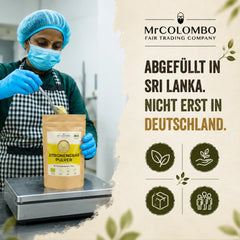 Organic lemongrass powder from Sri Lanka, packed in Sri Lanka, not just repacked in Germany