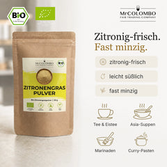 Organic lemongrass powder from Sri Lanka - properties and uses