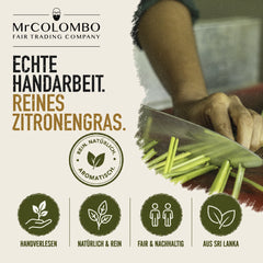 Organic lemongrass powder from Sri Lanka, genuine handwork, hand-picked and pure