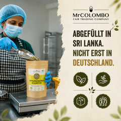 Bio-Zitronengras Schnitte aus Sri Lanka abgefüllt in Sri Lanka, nicht erst in Deutschland