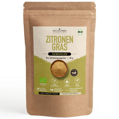 Organic lemongrass set from Sri Lanka - included: organic lemongrass powder 50 g in the MrCOLOMBO product bag