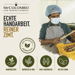 Ceylon Zimt Pulver aus Sri Lanka in echter Handarbeit, handverlesen und rein