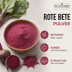 Beetroot powder - Beta vulgaris, pink to dark red, finely ground