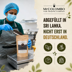 Schwarzer Pfeffer ganz aus Sri Lanka abgefüllt in Sri Lanka, nicht erst in Deutschland