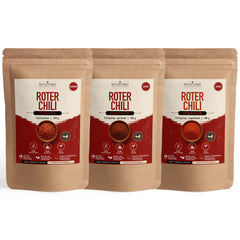 Chilli set from Sri Lanka - all included bags compactly staggered horizontally on a white background