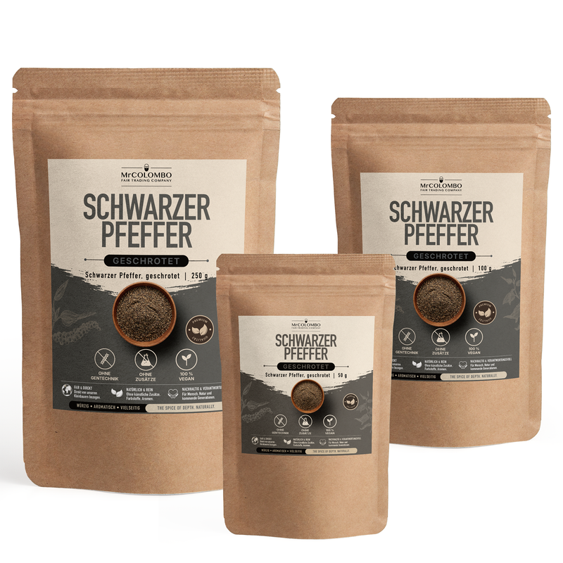 Schwarzer Pfeffer geschrotet aus Sri Lanka - MrCOLOMBO