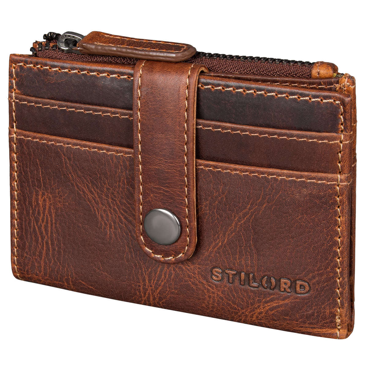 Damen Portemonnaie Leder Cognac