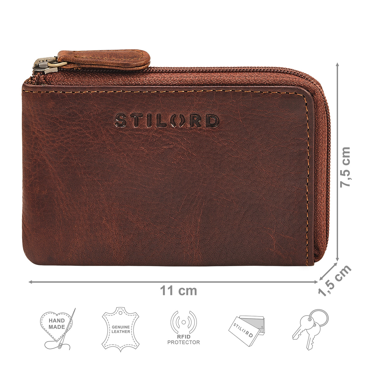 leder schlüsselglocke cognac