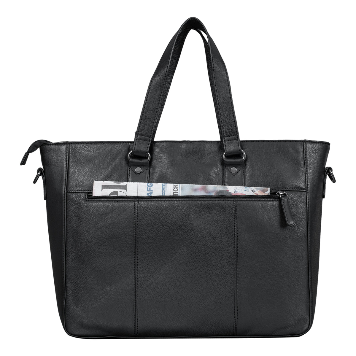 Schwarze Shopper Tasche Damen Leder