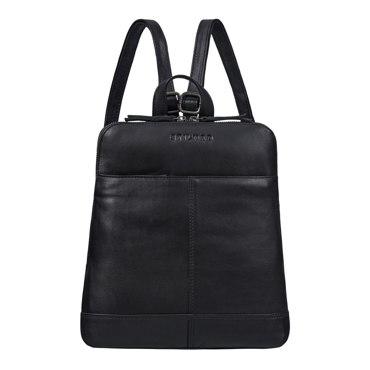 Leder Rucksack Damen schwarz
