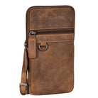 Sidebag hüfttasche aus echtem leder für Herren Cognac