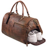 "Jermaine" Leather Weekend Bag Men - Holdall with Shoe Compartment