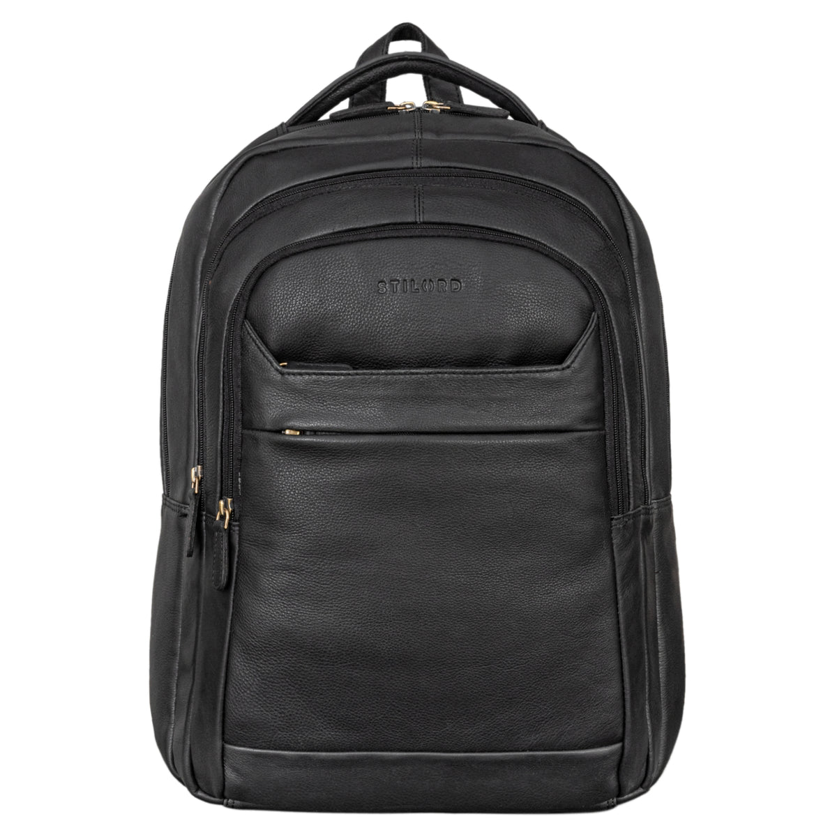 schwarzer studenten rucksack leder