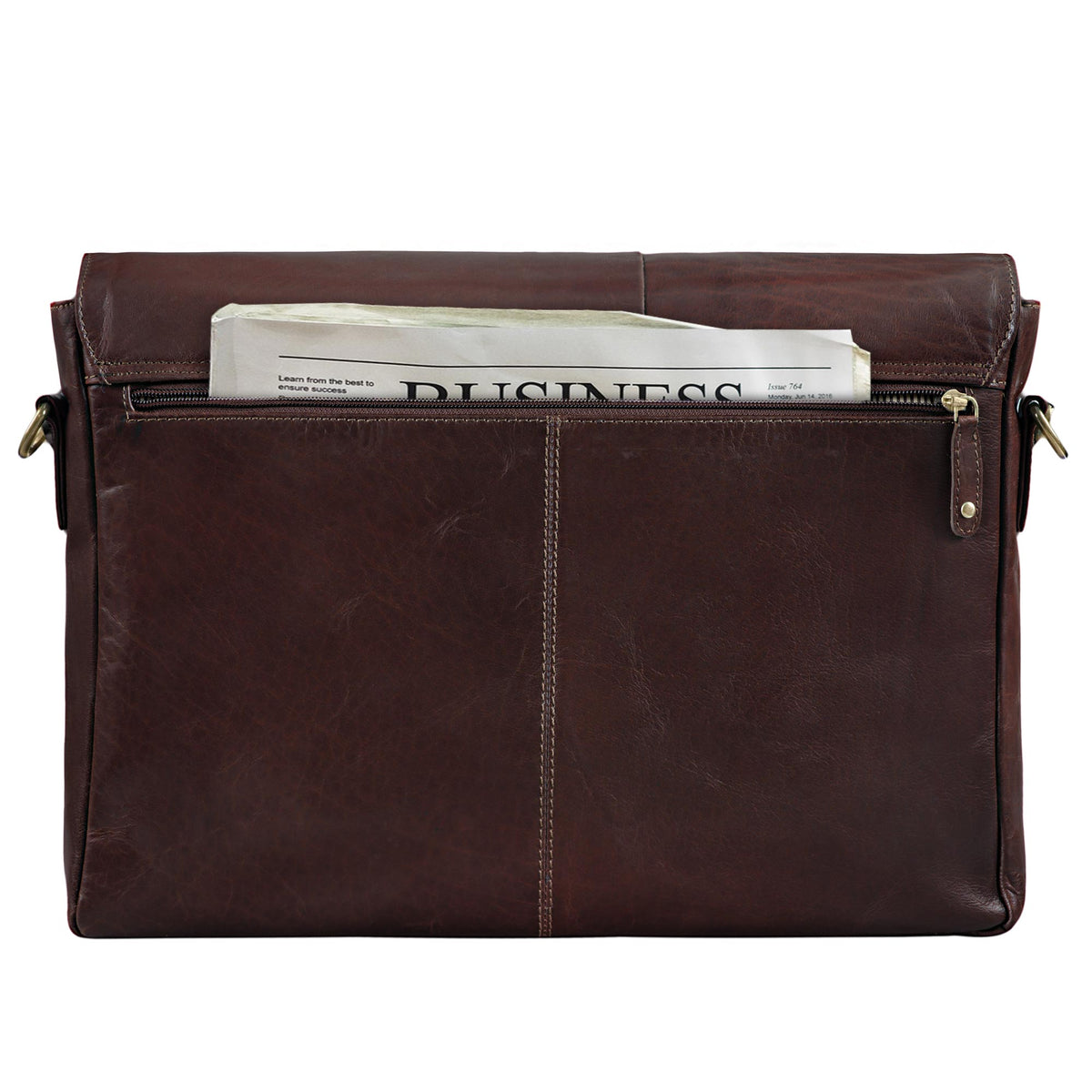 Elegante Ledertasche dunkelbraun